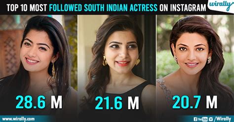 Top 10 Most Followed South Indian Actress On Instagram Wirally