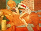 Western Horseman, 1917 - Carlo Carra - WikiArt.org