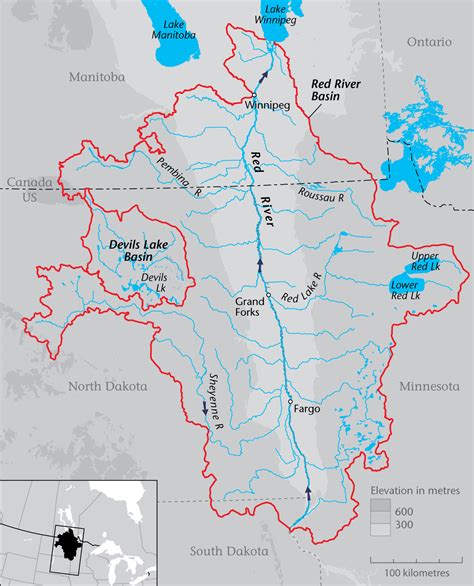 Red River Canada Map Time Zones Map