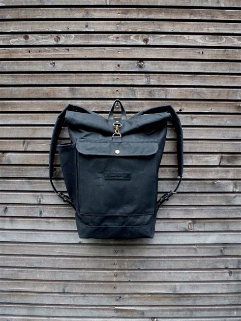 Waxed Canvas Rucksack Waterproof Backpack With By Treesizeverse