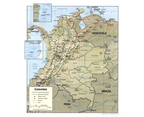 Large Detailed Roads Map Of Colombia Colombia Large Detailed Roads Map