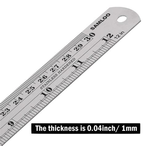 Buy 12 Inch 30cm Stainless Steel Ruler Metal Rule With Conversion