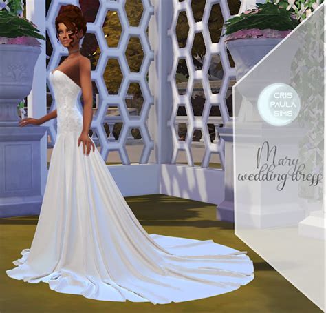 The Sims 4 Mary Wedding Dress Cris Paula Sims The Sims 4 Roupas