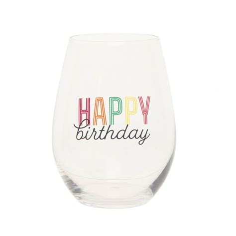 Happy Birthday Wine Glass By Totalee T