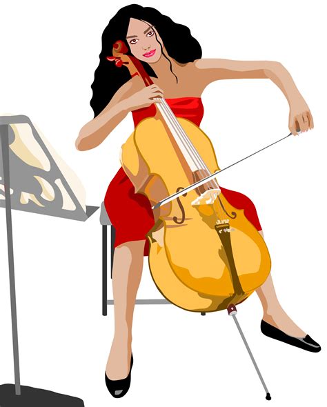 Cello Spielerin Public Domain Vektoren