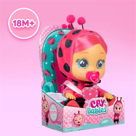 Cry Babies Dressy Lady Ladybug Interactive Baby Doll That Cries Real