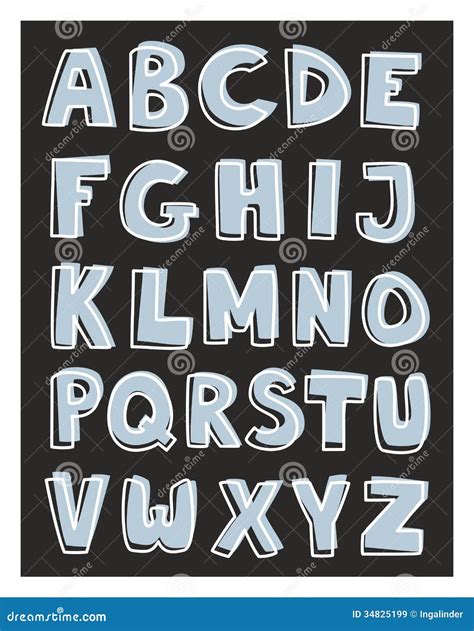Alphabet Letters Hand Drawn Vector Set Isolated On Royalty Free Stock