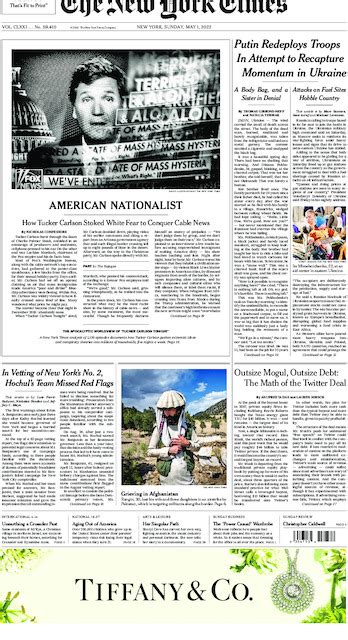 The New York Times in Print for Sunday, May 1, 2022 - The New York Times