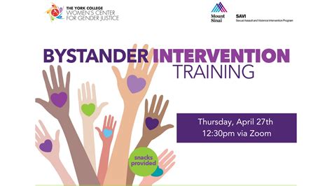 bystander intervention training 2023 women s center for gender justice york college