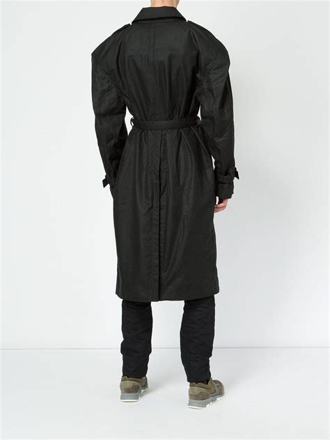 Y Project Button Up Trench Coat In Black For Men Lyst