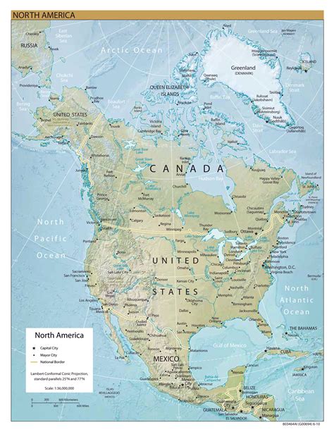 Topographic Map Of North America Map