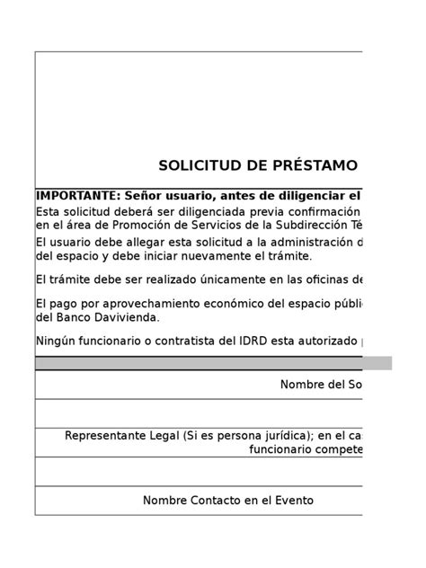 Formato De Solicitud Del Espacio Público Conceptos Legales Gobierno