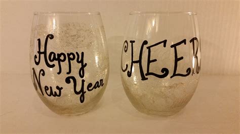 Happy New Year And Cheers Glasses Glass Design Cheers Wine Glass Glasses Tableware Happy