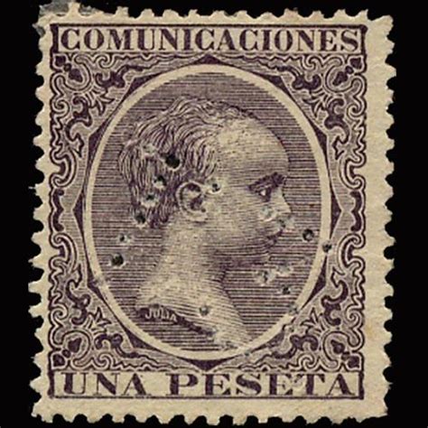 1889 Rare Spain 1p Dark Violet Mint Stamp Stm 1330