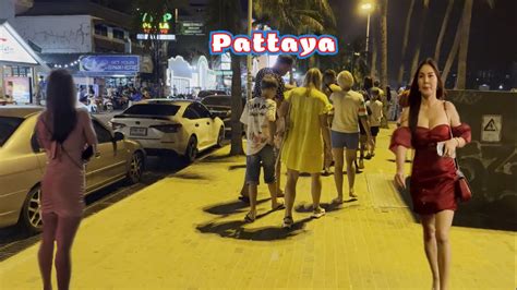 Beach Road Pattaya Night Scenes So Many Pretty Freelancers Youtube