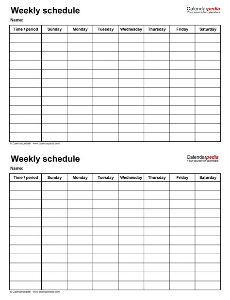 Blank Two Week Schedule Best Calendar Example