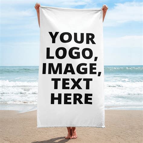 Beach Towel, Add Your Logo, Image or Text on This Towel. - Etsy