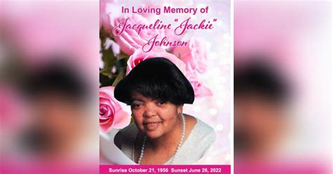 Obituary For Jacqueline D Johnson Robert A Waters Funeral Home Inc