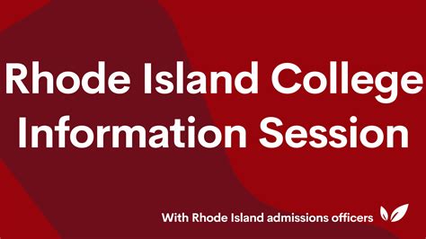 Rhode Island College Info Session Collegevine
