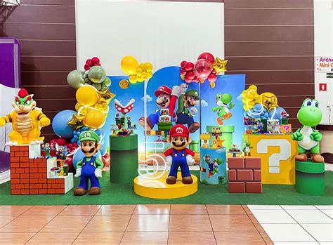 Nintendo Themed Birthday Party With Balloons Mario And Luigis Friends