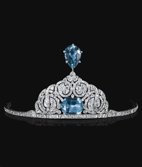 Fine And Important Belle Époque Aquamarine And Diamond Aigrette Tiara