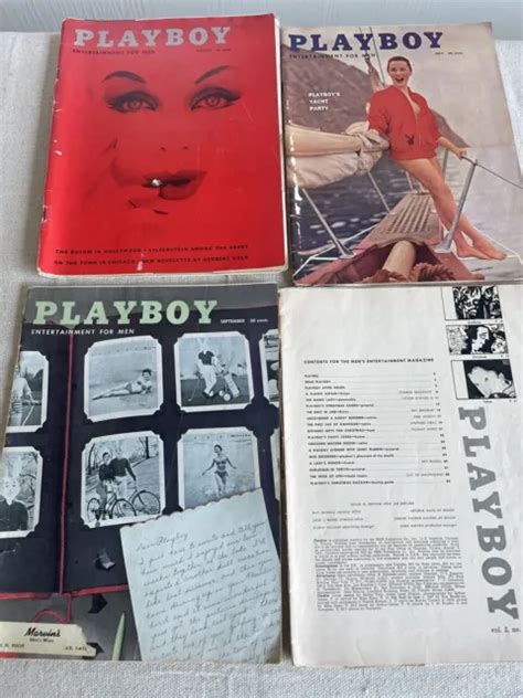 Vintage Playboy Magazines Lot 5 1954 59 Dec 55 Sep 56 July 57 Aug