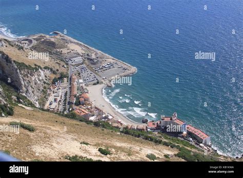 Catalan Bay As Seen From The Top Of The Rock Of Gibraltar Stock Photo