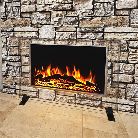 Premium Tempered Glass Fireplace Screen With Exclusive