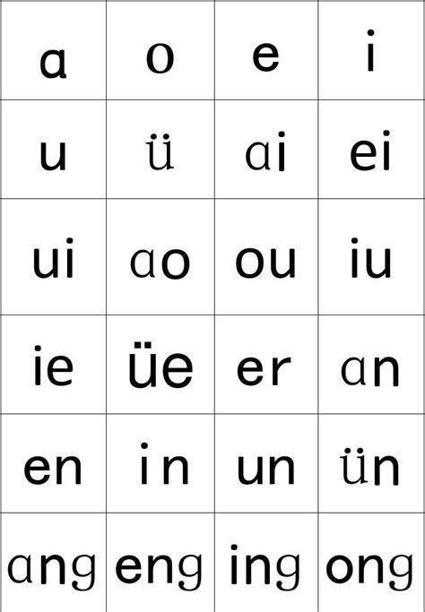 汉语拼音表A 纸打印 word文档在线阅读与下载 免费文档