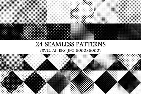 24 Seamless Halftone Dot Patterns Graphic By Davidzydd · Creative Fabrica