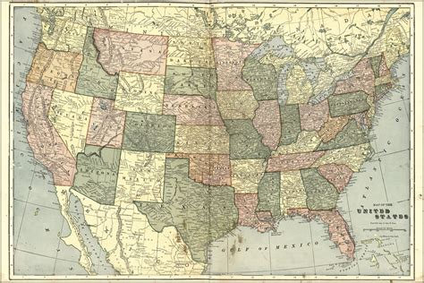 24x36 Gallery Poster Map Of United States Of America 1906 Walmart