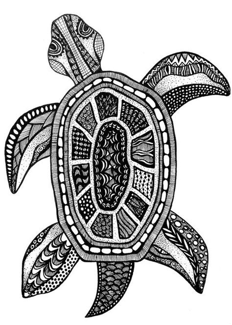 Turtle Print Zentangle Turtle Drawing Art Prints Etsy Espa A Dibujo