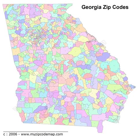 Georgia Map With Cities And Zip Codes United States Map