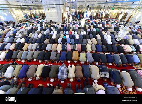 Muslims Pray In The Mosque Fatih Stock Photo Alamy