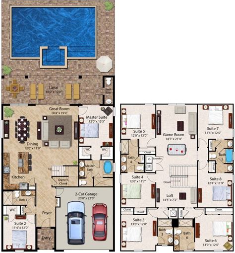 Start with our 100 most popular house plans. Florida Resort Vacation Homes I Encore Club at Reunion - 11 Bedroom Homes | House floor plans ...