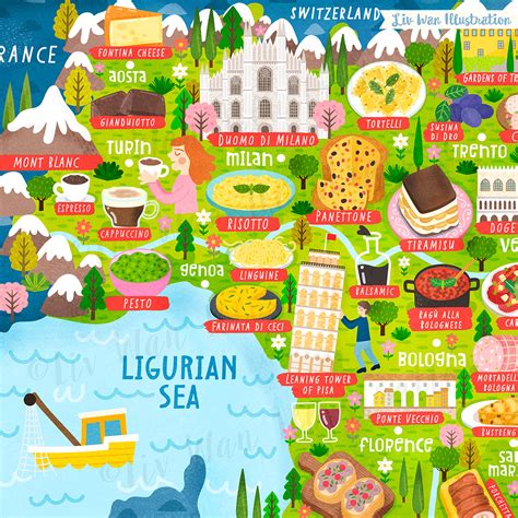 Italy Food Map Illustration On Behance