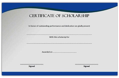 42 Free Scholarship Certificate Templates Word And Pdf