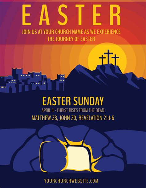 Easter Sunday Graphic Invitecard Church Invitations Outreach Marketing