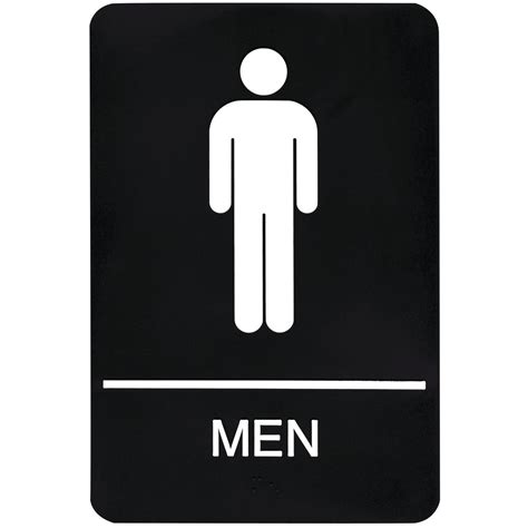 Ada Compliant Mens Restroom Sign Black