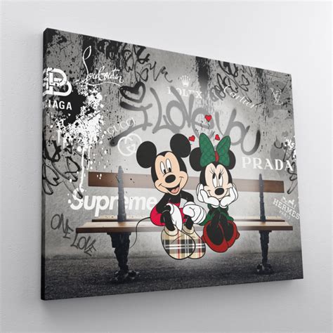 Tableau Pop Art Mickey Minnie I Love Youtableau Popart