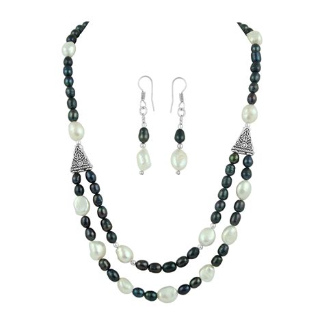 Buy Pearlz Ocean Fascinating Two Strands Pearl Necklace Set Online