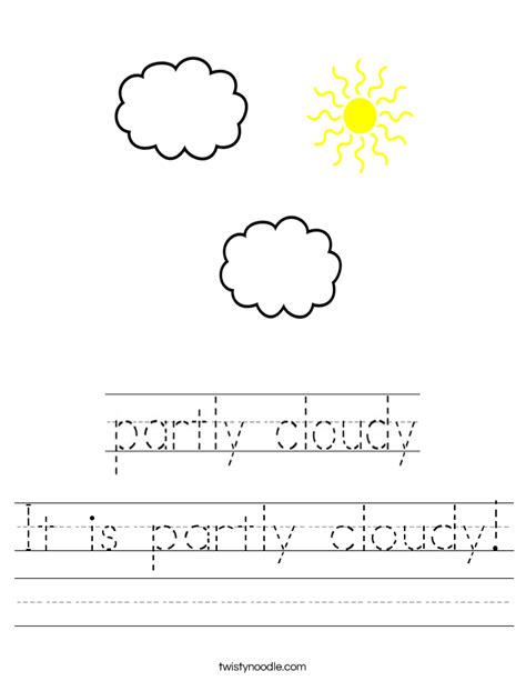 It Is Partly Cloudy Worksheet Twisty Noodle