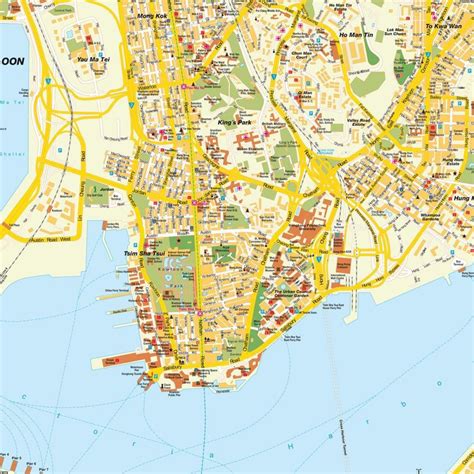 Hong Kong Street Map Street Map Of Hong Kong China