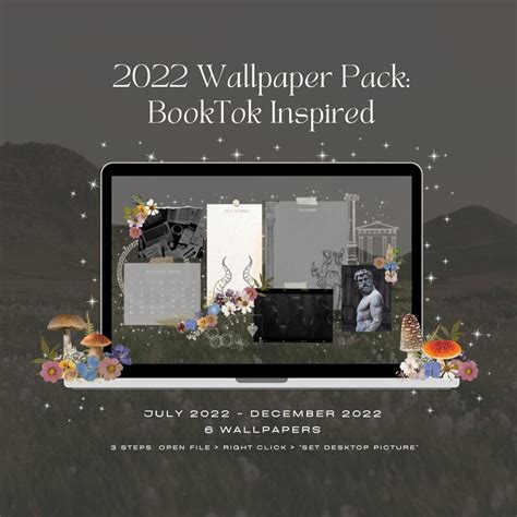 Desktop 2022 Wallpaper Pack Booktok Inspired Etsy