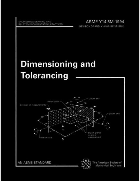 Pdf Asmey145m 1994 Engineering Drawing Dimensioning And Tolerancing