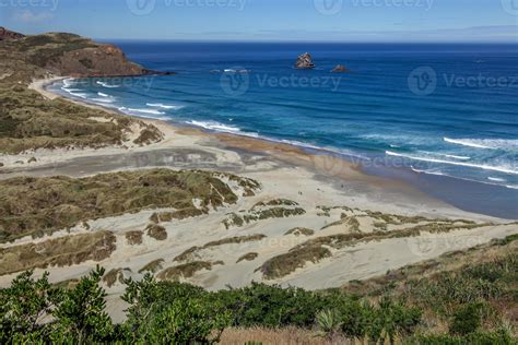 The Spectacular Coastline At Sandfly Bay In The South Island Of New Zealand Stock Photo