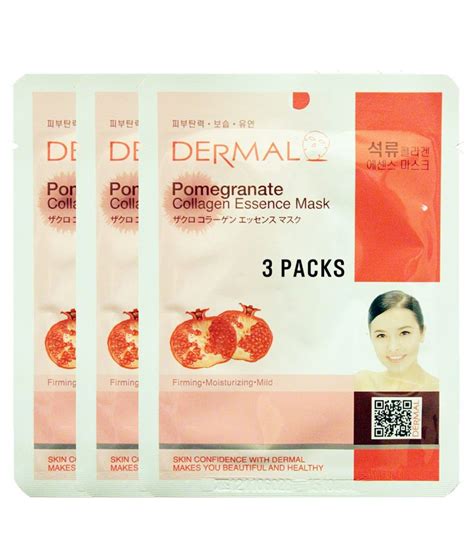 dermal pomegranate collagen essence face mask 3 pieces buy dermal pomegranate collagen