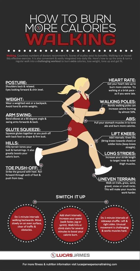 An Info Poster Showing How To Burn More Calories Than Walking