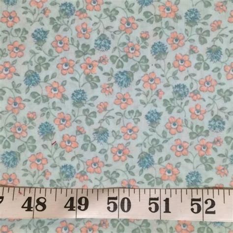 Cotton Fabric Blue Floral Fabric Calico Fabric Blue Etsy Doll