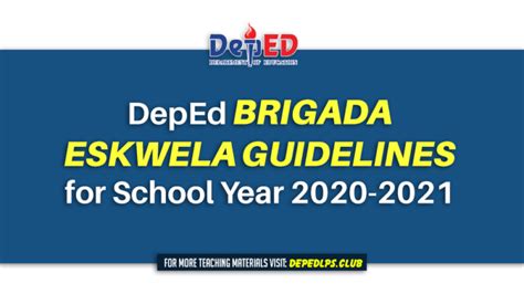 Deped Brigada Eskwela Guidelines For School Year 2020 2021